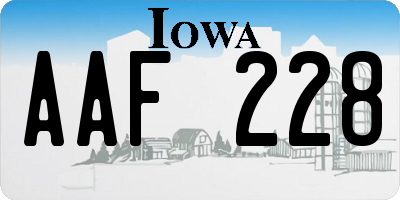 IA license plate AAF228