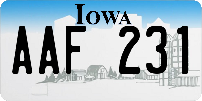 IA license plate AAF231