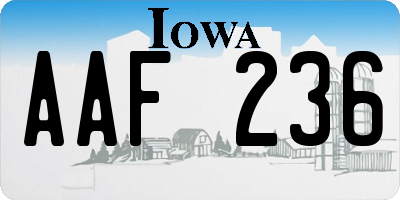 IA license plate AAF236