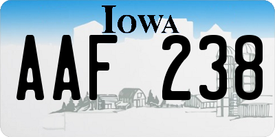 IA license plate AAF238