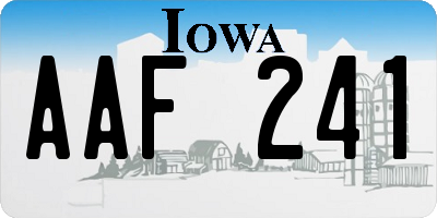 IA license plate AAF241