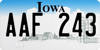 IA license plate AAF243