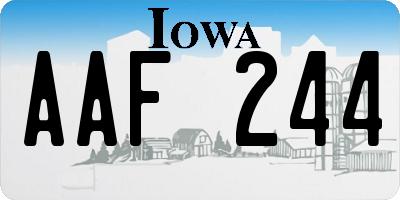 IA license plate AAF244