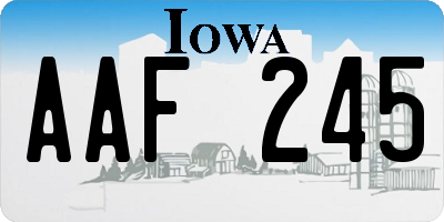 IA license plate AAF245