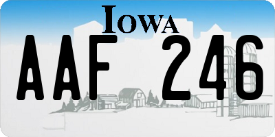IA license plate AAF246