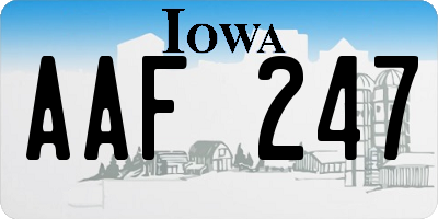 IA license plate AAF247