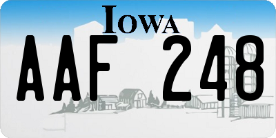 IA license plate AAF248