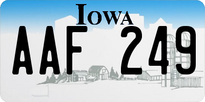 IA license plate AAF249