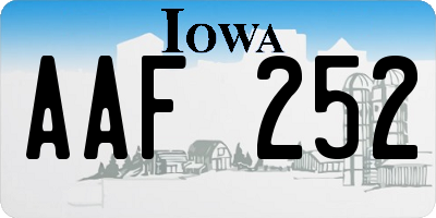 IA license plate AAF252