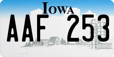 IA license plate AAF253