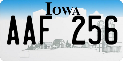 IA license plate AAF256