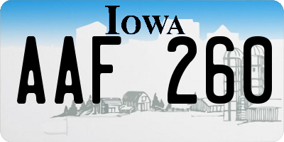 IA license plate AAF260