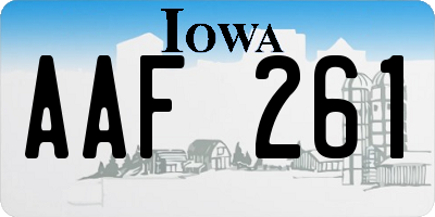 IA license plate AAF261