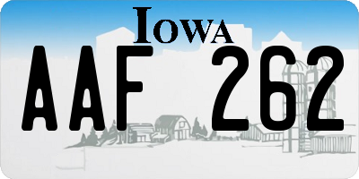 IA license plate AAF262