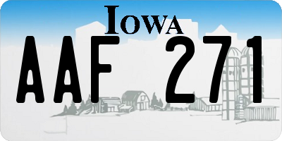 IA license plate AAF271