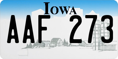 IA license plate AAF273