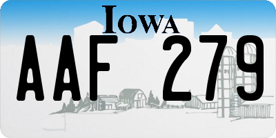 IA license plate AAF279