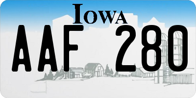 IA license plate AAF280