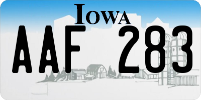 IA license plate AAF283