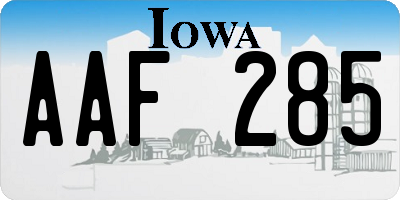 IA license plate AAF285