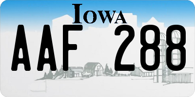 IA license plate AAF288