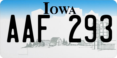 IA license plate AAF293