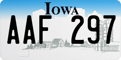 IA license plate AAF297