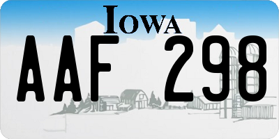 IA license plate AAF298