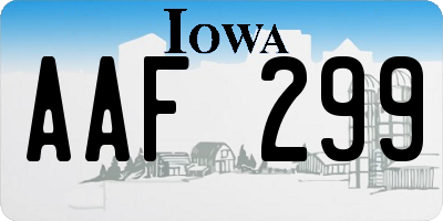 IA license plate AAF299