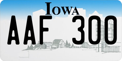 IA license plate AAF300