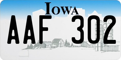 IA license plate AAF302