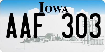 IA license plate AAF303