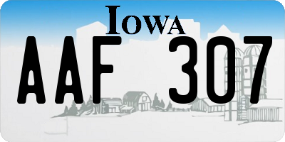 IA license plate AAF307