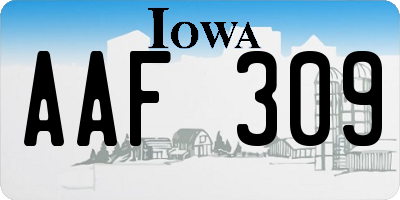 IA license plate AAF309