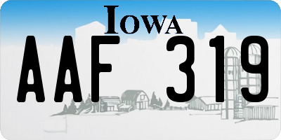 IA license plate AAF319