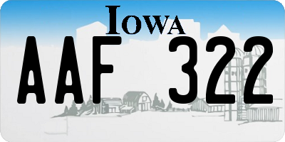 IA license plate AAF322