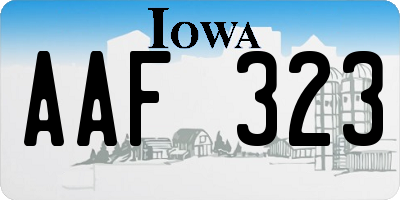 IA license plate AAF323