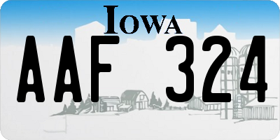 IA license plate AAF324