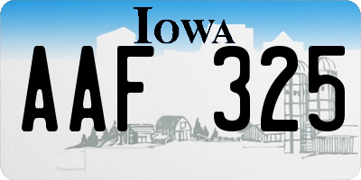 IA license plate AAF325