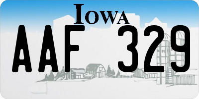 IA license plate AAF329