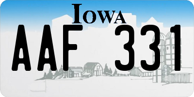 IA license plate AAF331