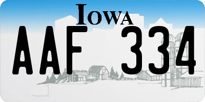 IA license plate AAF334