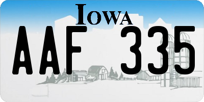 IA license plate AAF335