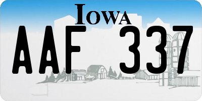 IA license plate AAF337