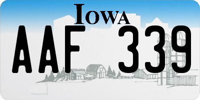 IA license plate AAF339