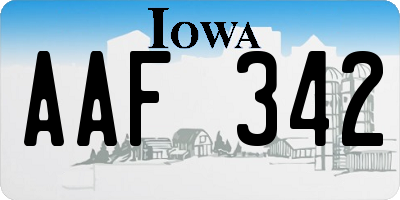 IA license plate AAF342