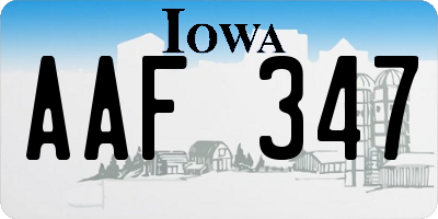 IA license plate AAF347