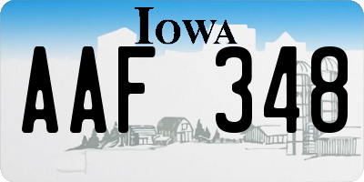 IA license plate AAF348
