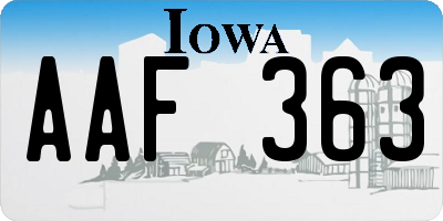 IA license plate AAF363