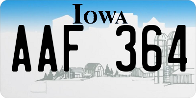 IA license plate AAF364